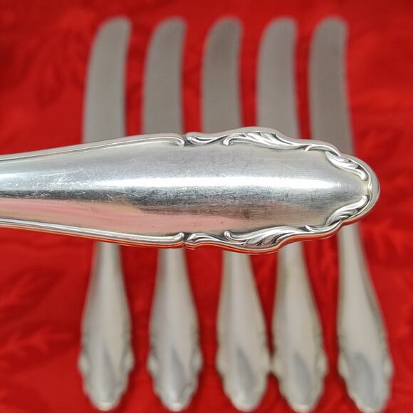 6X DK WMF 2200 Germany Dinner Knives Friodur Scroll Silverplate Flatware 10" - Picture 1 of 13
